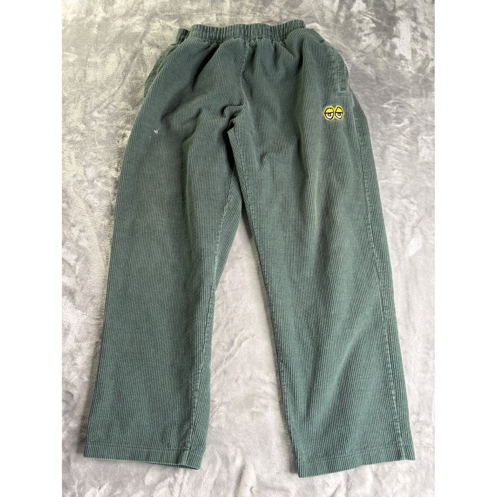 Krooked Skateboards Eyes Corduroy Pants Green Men Size XL Baggy Skate
